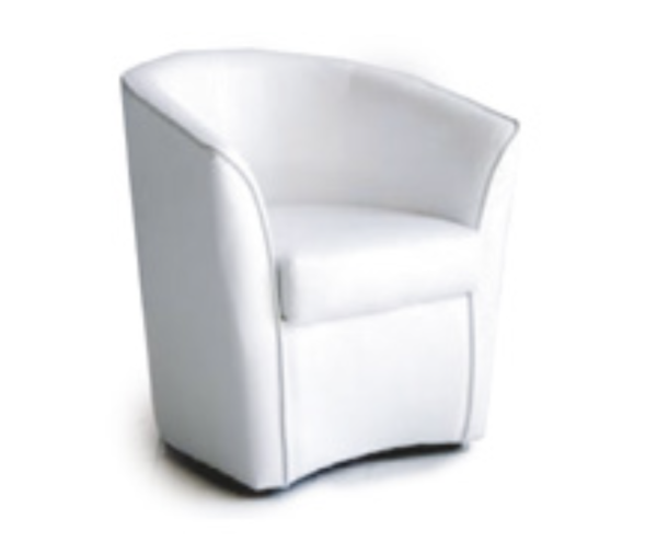 Poltroncina in pelle bianca